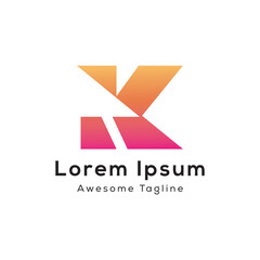 vector k letter with arrow logo desgin
