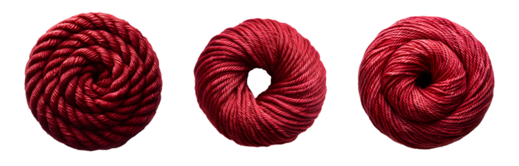 set of knitting balls PNG. ball of red knitting yarn PNG. red wool yarn PNG. red cotton yarn PNG. red knitting yarn ball for textiles and clothing