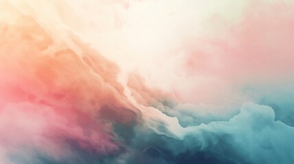 A digital watercolor painting that captures an ethereal dreamscape, with soft pastel washes...