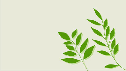 Green leaves on a light background, illustration. nature wallpaper. green leaves branches background design.
