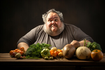 Junk food illustration person eating unhealthy foods high in calories generative AI