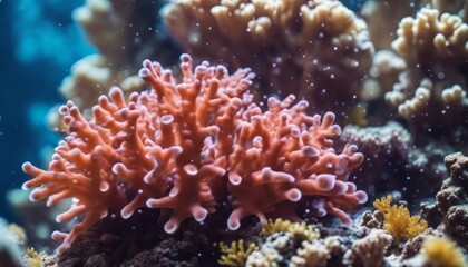 Fototapeta na wymiar colorful sea corals and marine animals acropora Millepora