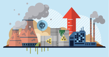 Waste pollution vector illustration. Waste pollution has far reaching consequences, including social, economic, and environmental impacts Effective waste management practices can mitigate negative