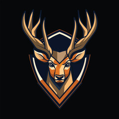 deer head mascot logo