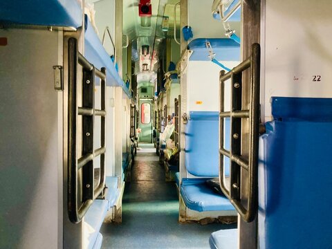 Interior of a Shatabdi Express train in India