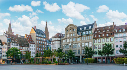 Fototapeta na wymiar Kleberplatz or Place Kleber the central square of Strasbourg, France.
