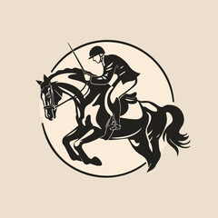 Equestrian center logo in a single black color