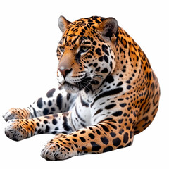 jaguar isolated on white transparent background, png