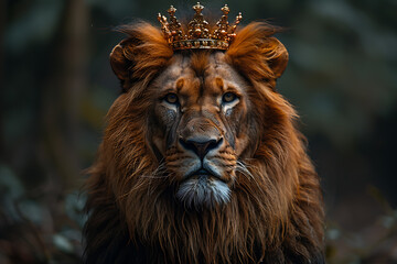 Fototapeta premium lion with crown