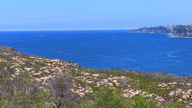 Sydney Harbour viewed from North Head Manly views of South Head Sydney CBD Mosman circular quay double bay north Sydney Taronga zoo  yacht ferry speed boats rock cliffs NSW Australia