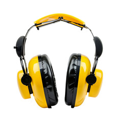 Isolated safety earmuffs  , safety equipment concepts on white background .