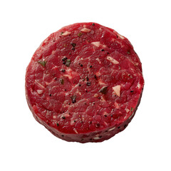 Raw burger patties Isolated on transparent background