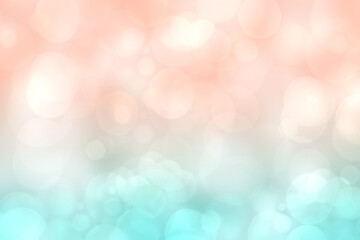 Abstract blurred fresh vivid spring summer light delicate pastel yellow pink orange turquoise bokeh background texture with bright circular soft color lights. Beautiful backdrop illustration.