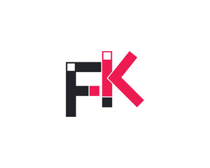 creative letter FK logo design vector template