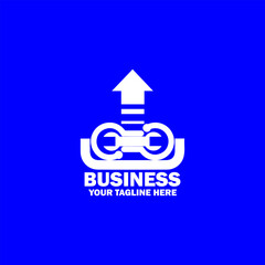 Abstract Initial Logo. White color isolated on Blue  Background. Business Branding Logos. Flat Vector Logo Design Template Element icon.