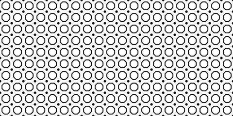 hexagon Seamless pattern with circle. Thick Hexagon lines with dots pattern. Vector illustration. A good choice for the background display, website, flyers, brochures and presentations in a modern sty
