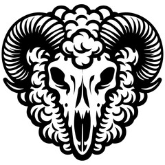 Sheep head tattoo silhouette