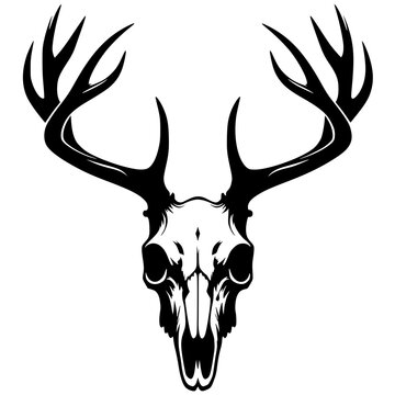 Deer head skull silhouette