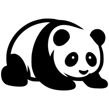 recommend clip art: Cute baby panda silhouette