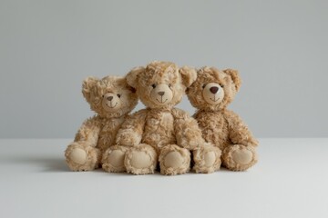 A bear family doll in white isolation, represent happy family.
