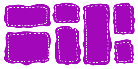 Hand drawn minimalist poster set with quotes and frame templates. Isolated text box with colored blank speech forms. Vector illustration on white background.