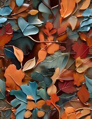 Fall Colors Matte Glass Wallpaper: Captivating Autumn Hues in a Unique Glassy Finish Generative AI