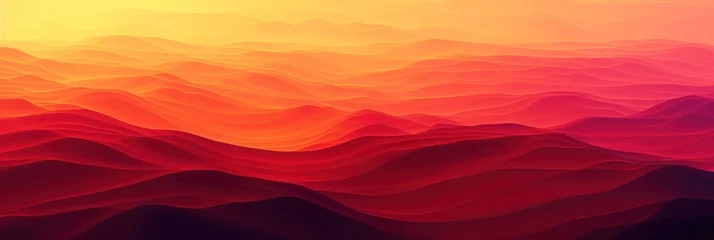 Gordijnen Vibrant abstract sunset over landscape. Background for technological processes, science, presentations, etc © SwiftCraft