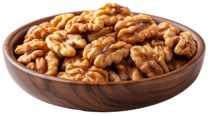 Wooden Bowl Filled With Walnuts