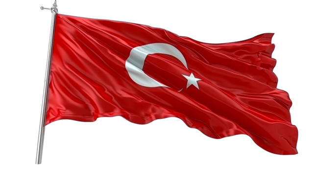 Flag of Turkey Flying in the Wind