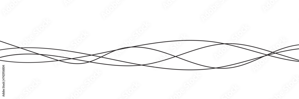 Poster thin line wavy abstract background. vector design