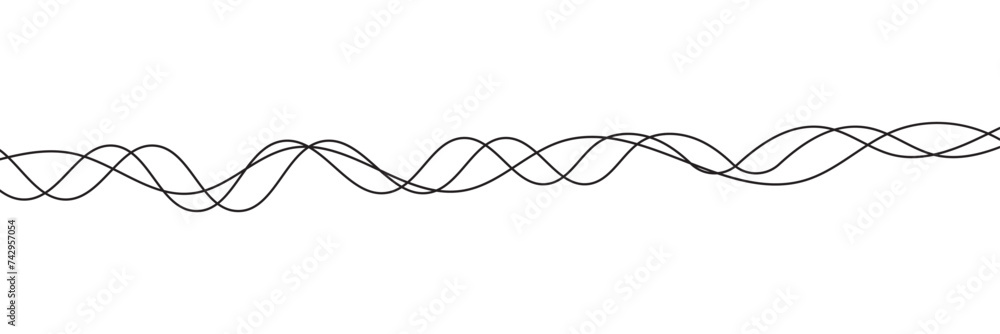 Poster thin line wavy abstract background. vector design