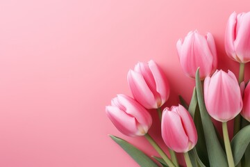 Soft Pink Tulips Elegance - A Harmonious Spring Display Generative AI
