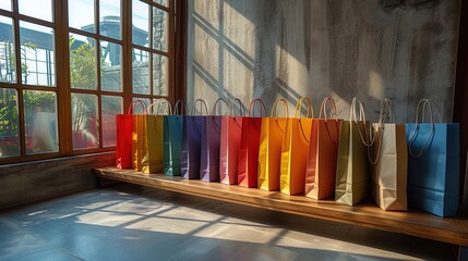 A vibrant image showcasing a diverse array of eco-friendly shopping bags made from sustainable mat