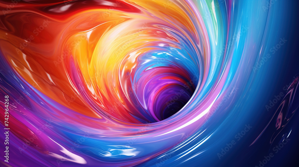 Poster Abstract background with swirl of colors twisting in motion in vivid color vortex.