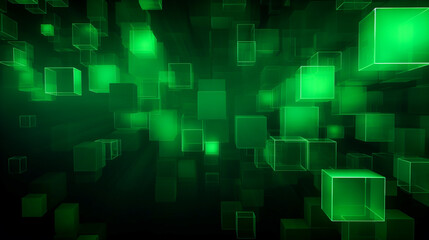 Abstract green background with cubes