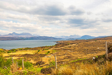 Naklejka premium nature sceneries along the wester ross route, highlands Scotland
