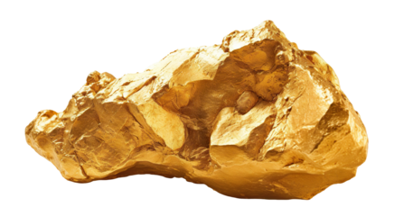 Shiny gold nugget, cut out