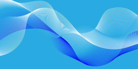 Abstract blue blend digital wave lines and technology background. Minimal carve wavy white and blue flowing wave lines and glowing moving lines. Futuristic technology and sound wave lines background.