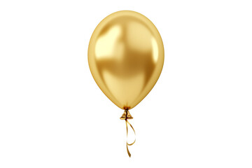 Gold Balloon on Transparent Background
