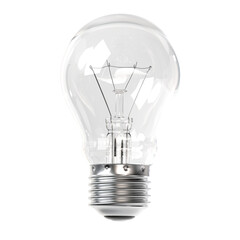 Incandescent light bulb on white background