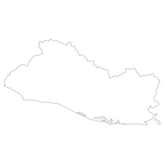 El Salvador map. Map of El Salvador in white color