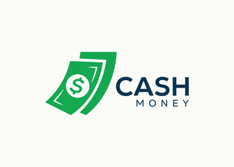 Minimalist Money logo design vector template. Cash money for business finance vector. Money investing logo