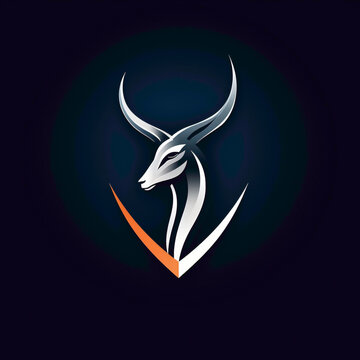 An agile gazelle depicted in a sleek and modern vector logo, exuding simplicity and freedom, its minimalist form captured in vivid detail by an HD camera.