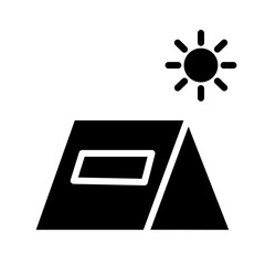 Camp Fireplace Sun Glyph Icon