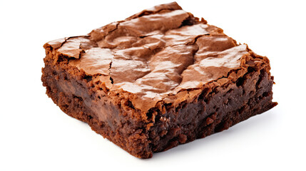 Brownie slice isolated on white background