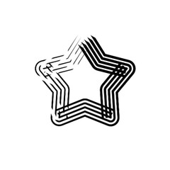 Star Icon Drawn with Brush