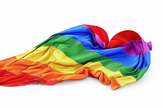 LGBTQ Pride animation. Rainbow ribbon colorful band diversity Flag. Gradient motley colored pride LGBT rights parade festival fern diverse gender illustration