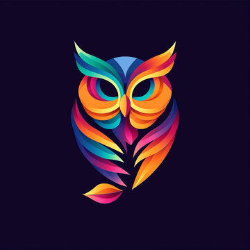 A sleek and vibrant vector logo featuring a regal owl, capturing the essence of wisdom, power, and free-spirited energy in a minimalistic design.