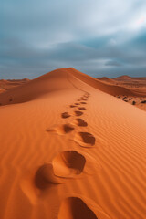 Brown sand texture of Sand dunes in Empty Desert, vertical background