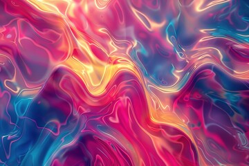 Vivid abstract psychedelic background, flowing with vibrant hues and liquid patterns, perfect for Y2K themed designs, modern art projects, and creative backdrops. - obrazy, fototapety, plakaty